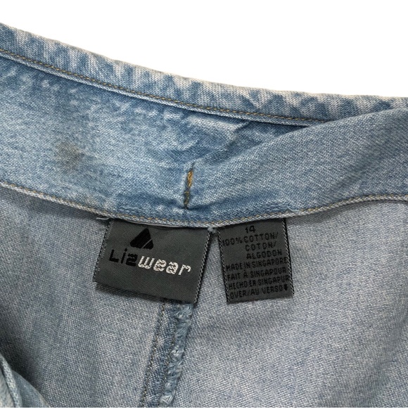 NWT Vintage Y2K 90s Lizwear Button Up Denim Skirt Size 12 - Picture 6 of 6